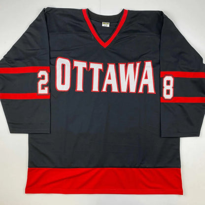 Black and red long-sleeved hockey jersey from Authentic Giroux Custom Jersey in professional sports league