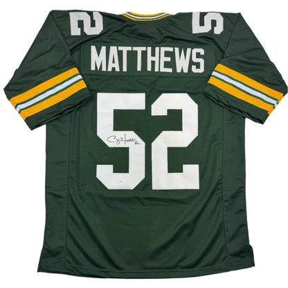 Autographed Clay Matthews Green Bay Packers custom jersey, number 52