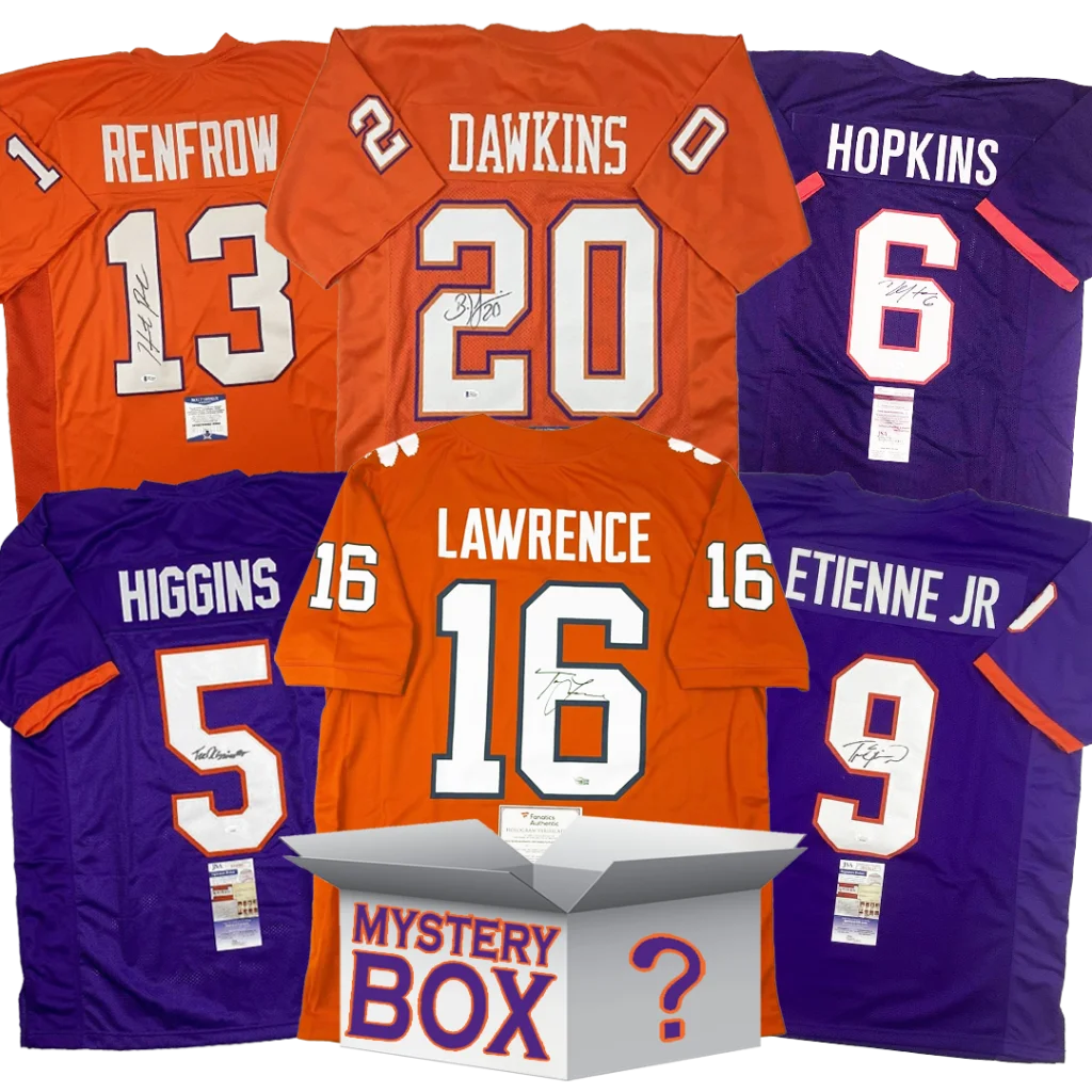 Autographed Clemson University College Football Jersey Mystery Box with PSA JSA or Beckett COA | Hall of Fame Sports Memorabilia | vintageantiquesgifts.com