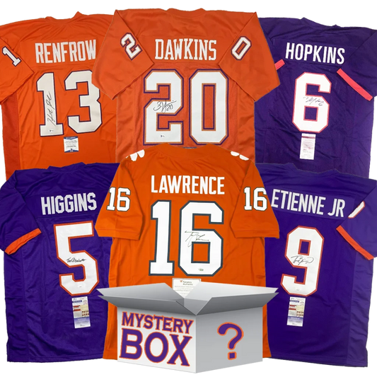Autographed Clemson University College Football Jersey Mystery Box with PSA JSA or Beckett COA | Hall of Fame Sports Memorabilia | vintageantiquesgifts.com