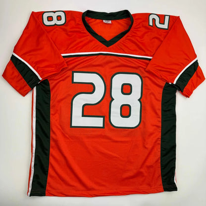 Autographed Clinton Portis Miami Orange College Football Jersey Beckett BAS COA | Authenticated Signed Sports Jersey | vintageantiquesgifts.com