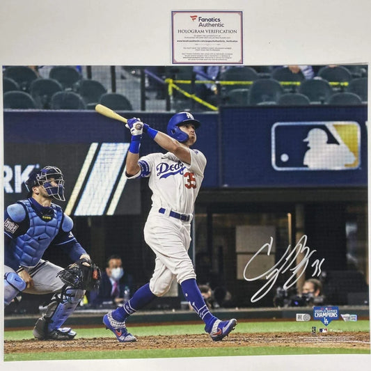 Autographed Cody Bellinger 2020 World Series Los Angeles LA Dodgers 16x20 Baseball Photo Fanatics COA | Hall of Fame Sports Memorabilia | vintageantiquesgifts.com
