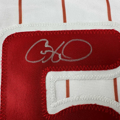 Autographed Cole Hamels Philadelphia Pinstripe Baseball Jersey Beckett BAS COA | Authenticated Signed Sports Jersey | vintageantiquesgifts.com
