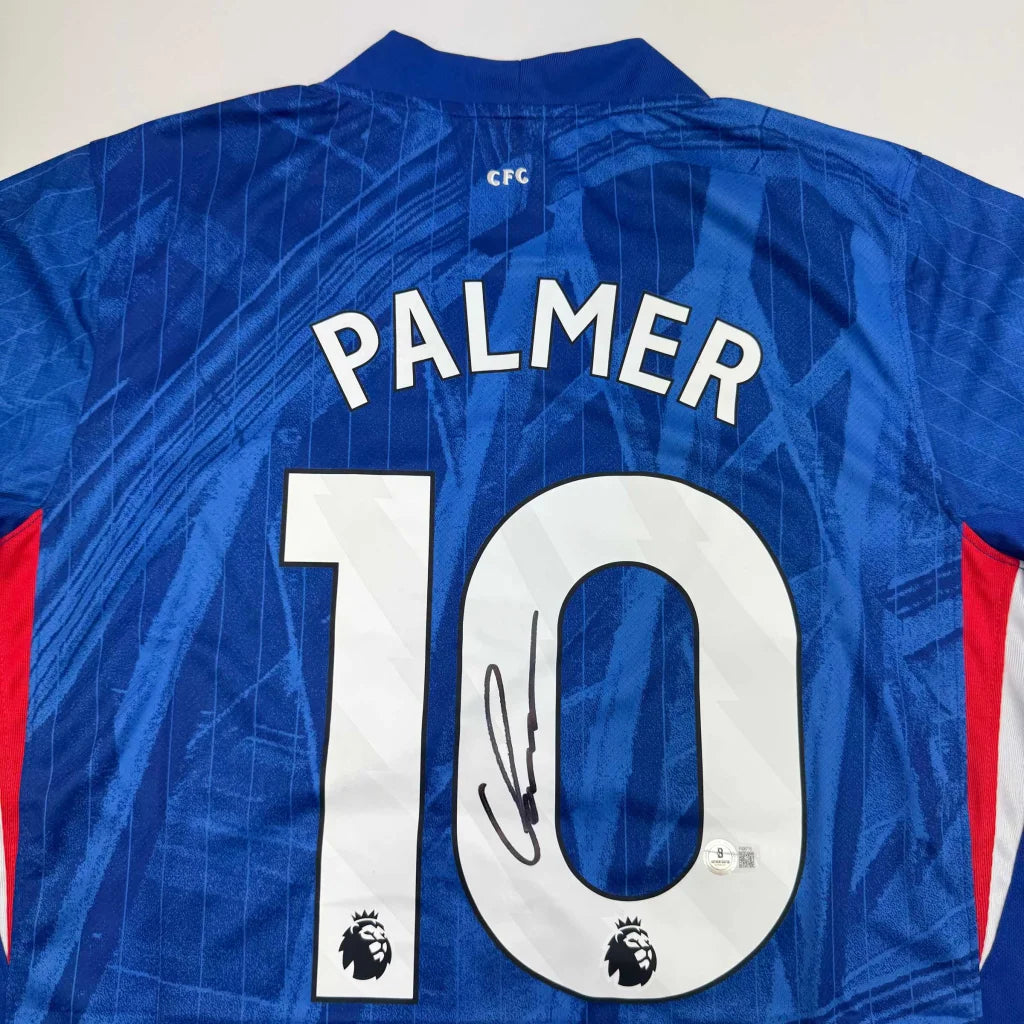 Autographed Cole Palmer Chelsea FC Blue Soccer Futbol Jersey Beckett BAS COA | Certified Authentic Signed Memorabilia | vintageantiquesgifts.com