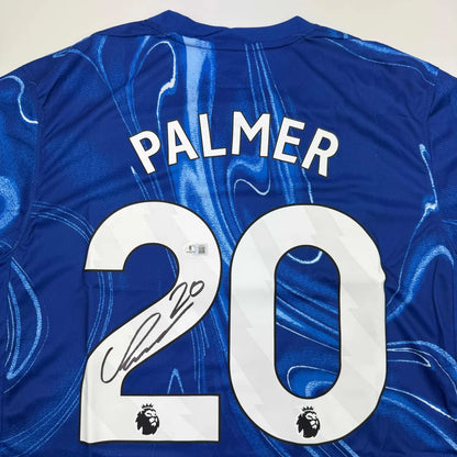 Autographed Cole Palmer Chelsea FC Blue Soccer Futbol Jersey Beckett BAS COA | Certified Authentic Signed Memorabilia | vintageantiquesgifts.com