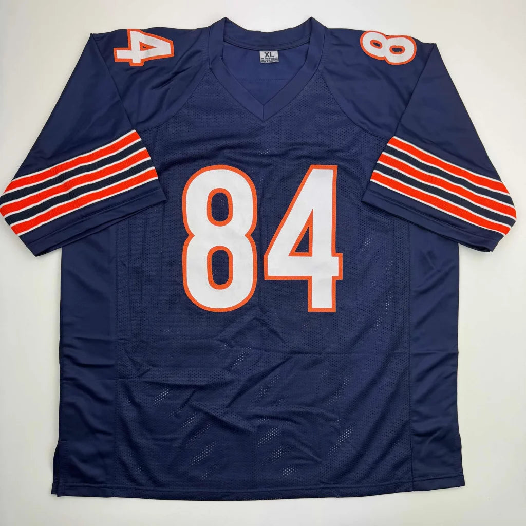 Autographed Colston Loveland navy blue custom Chicago Bears jersey with 84 numerals
