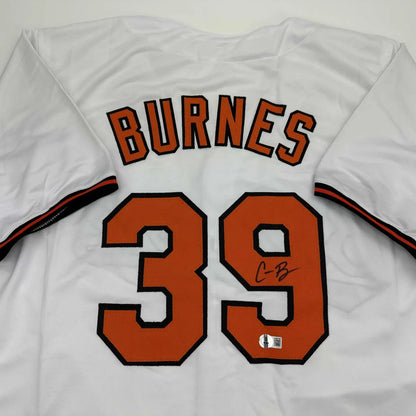 Autographed Corbin Burnes white custom jersey back, Burnes 39, Beckett COA