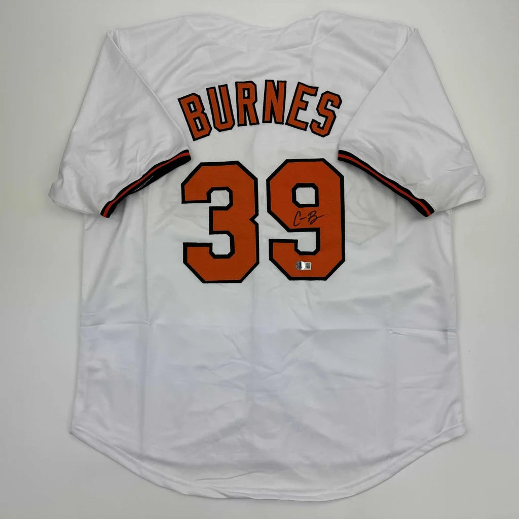 Autographed Corbin Burnes white custom jersey back, number 39, Beckett COA