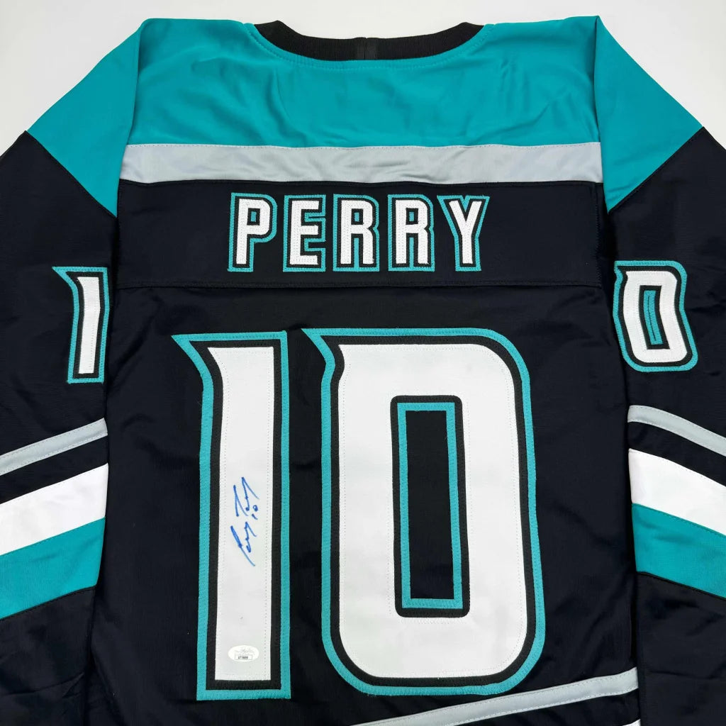 Autographed Corey Perry Anaheim Black Retro Hockey Jersey JSA COA | Certified Authentic Signed Memorabilia | vintageantiquesgifts.com