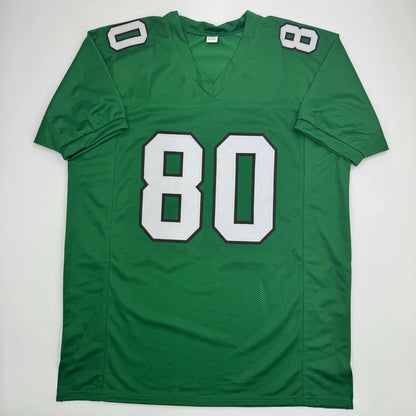 Autographed Cris Carter Philadelphia Kelly Green Football Jersey Beckett BAS COA | Authenticated Signed Sports Jersey | vintageantiquesgifts.com
