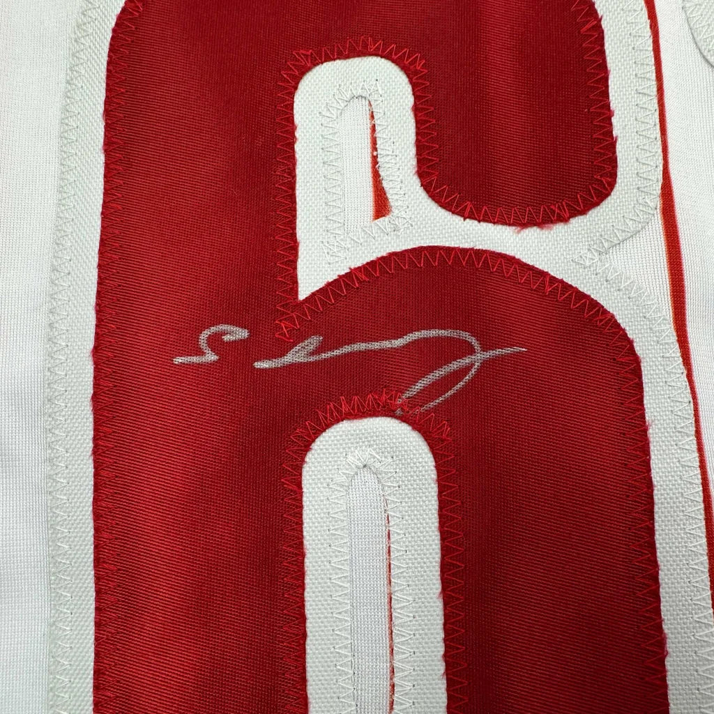 Autographed Cristopher Sanchez Philadelphia Pinstripe Baseball Jersey Beckett BAS COA | Authenticated Signed Sports Jersey | vintageantiquesgifts.com
