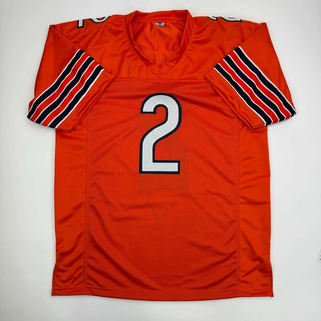 Orange football jersey with number 2 from Moore Chicago Orange custom jersey collection