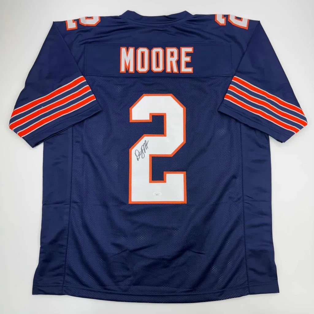 Autographed D.J. DJ Moore Chicago Retro Blue Football Jersey Beckett JSA COA | Hall of Fame Sports Memorabilia | vintageantiquesgifts.com
