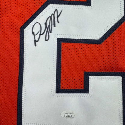 Autographed D.J. Moore custom Chicago Bears retro orange football jersey with signed number 2 patch