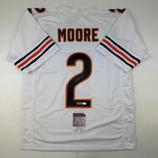 Autographed D.J. DJ Moore Chicago White Football Jersey Beckett BAS COA | Hall of Fame Sports Memorabilia | vintageantiquesgifts.com