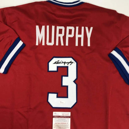 Autographed Dale Murphy Atlanta Red Baseball Jersey JSA COA | Certified Authentic Signed Memorabilia | vintageantiquesgifts.com