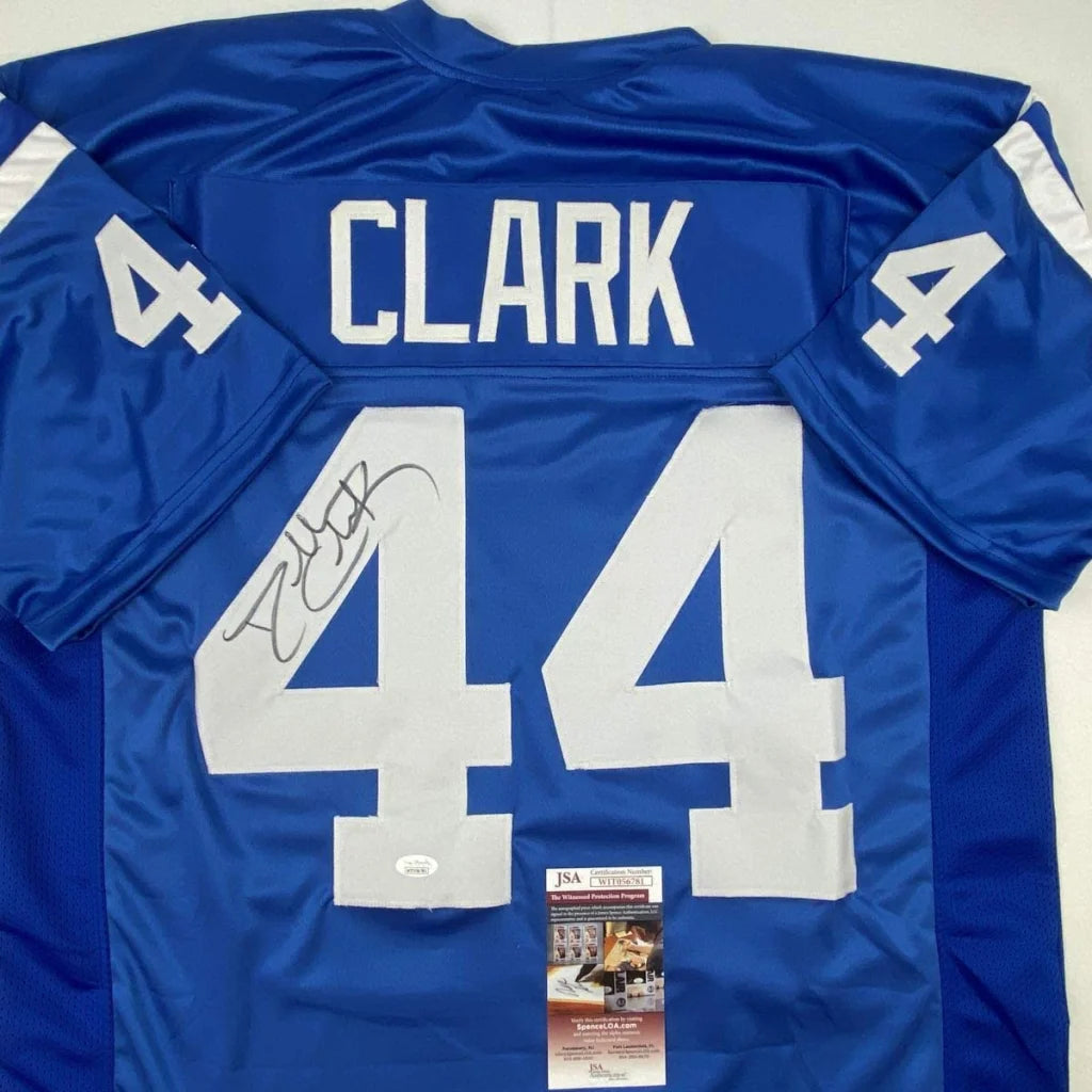 Autographed Dallas Clark custom jersey in Indianapolis blue with Clark 44