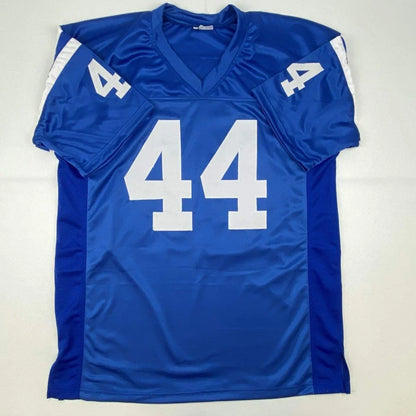 Autographed Dallas Clark Indianapolis blue custom jersey with number 44, professional sports league