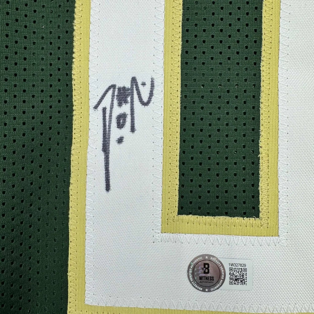 Autographed Damian Lillard green and white custom jersey for professional sports fans