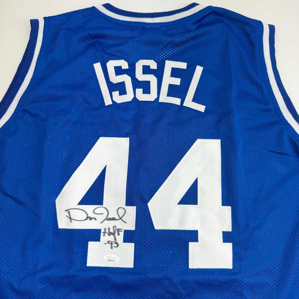 Autographed Dan Issel Kentucky Blue College Basketball Jersey JSA COA | Certified Authentic Signed Memorabilia | vintageantiquesgifts.com
