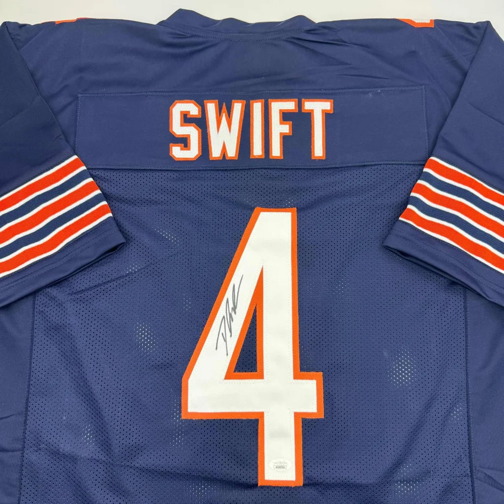 Navy blue custom jersey with SWIFT 4 autograph, perfect for professional sports fans