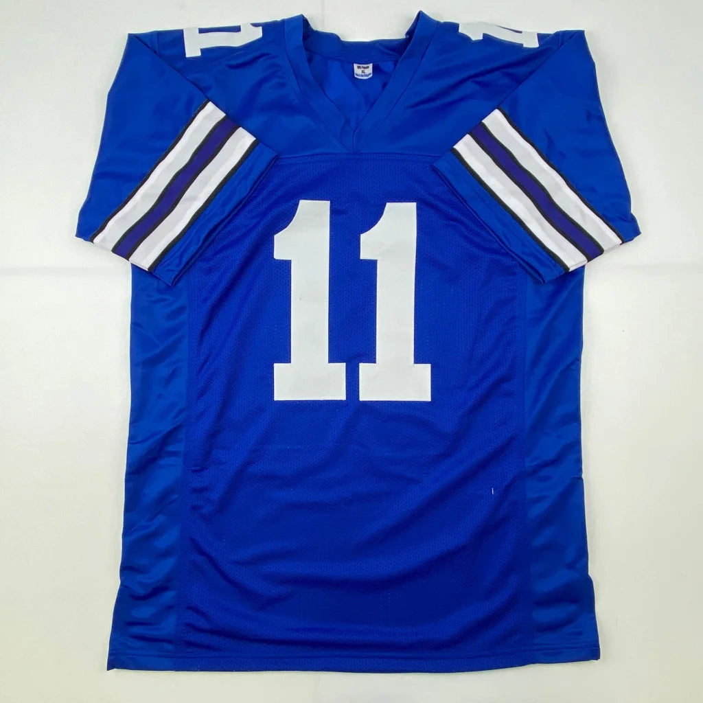 Autographed Danny White Dallas Cowboys retro blue custom jersey with number 11