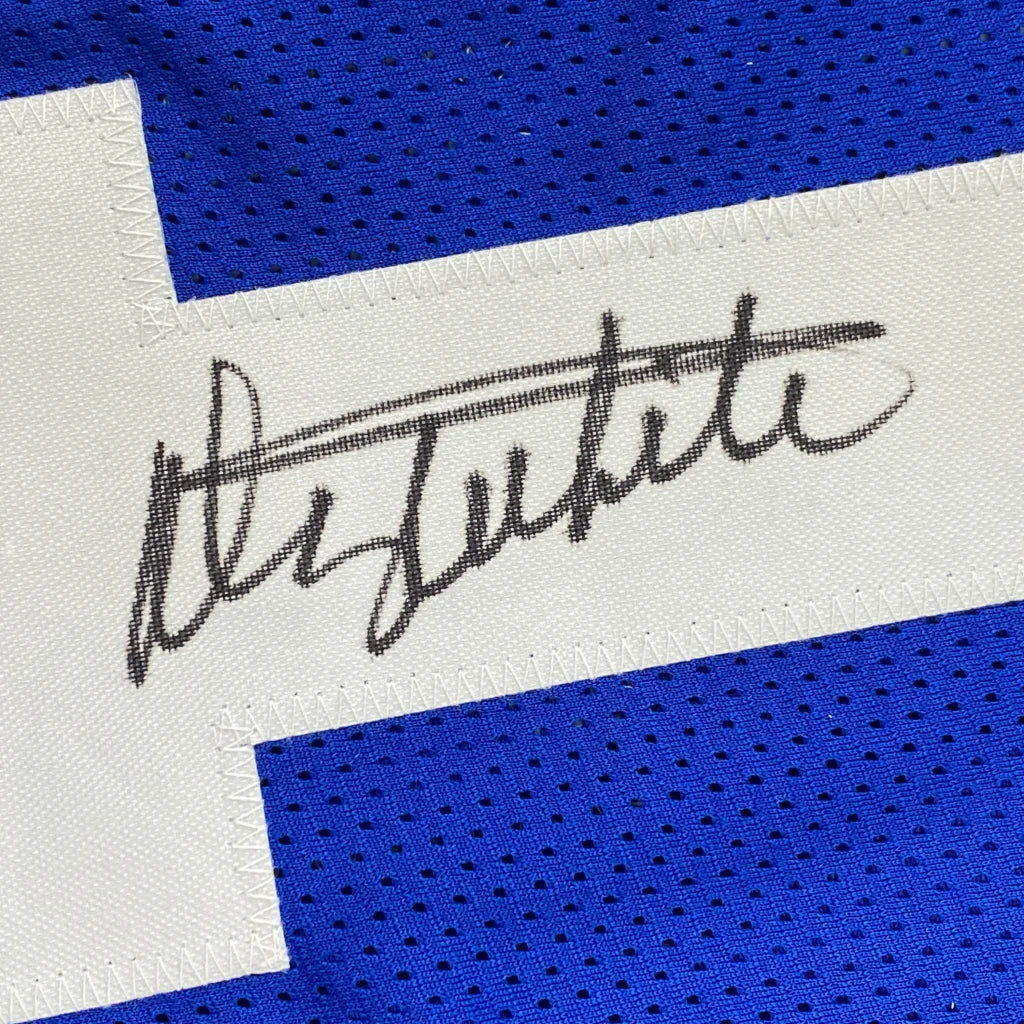 Autographed Danny White Dallas Cowboys retro blue custom jersey with black M signature