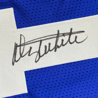 Autographed Danny White Dallas Cowboys retro blue custom jersey with black M signature