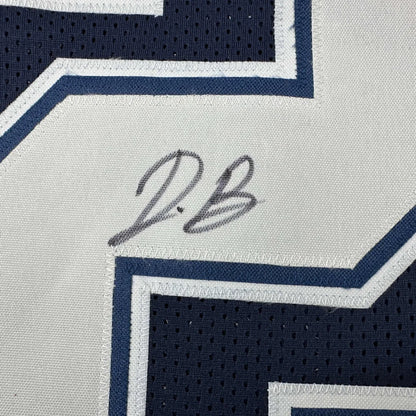 Autographed blue and white custom jersey from Daron Bland for professional sports fans