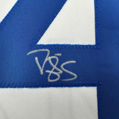 Autographed/Signed Darryl Strawberry Los Angeles LA White Baseball Jersey JSA COA