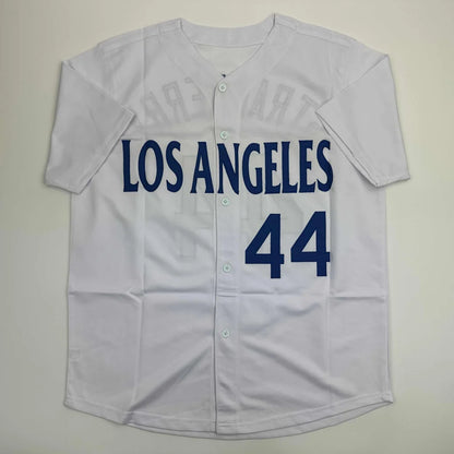 Autographed/Signed Darryl Strawberry Los Angeles LA White Baseball Jersey JSA COA