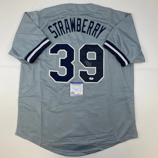 Autographed Darryl Strawberry New York Grey Baseball Jersey PSA/DNA COA | Hall of Fame Sports Memorabilia | vintageantiquesgifts.com