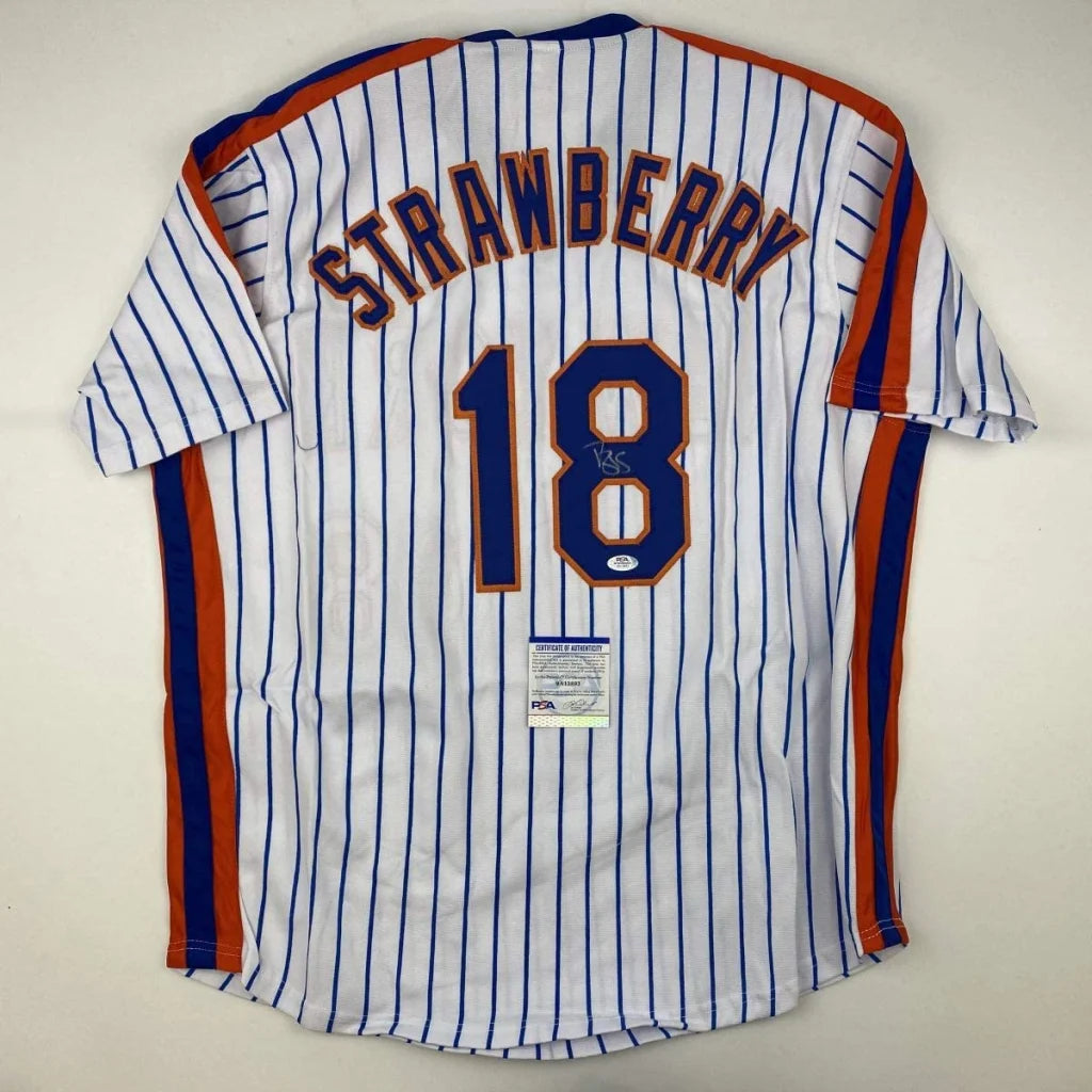 Autographed Darryl Strawberry New York Pinstripe Baseball Jersey PSA/DNA COA | Hall of Fame Sports Memorabilia | vintageantiquesgifts.com
