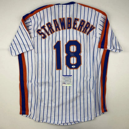 Autographed Darryl Strawberry New York Pinstripe Baseball Jersey PSA/DNA COA | Hall of Fame Sports Memorabilia | vintageantiquesgifts.com
