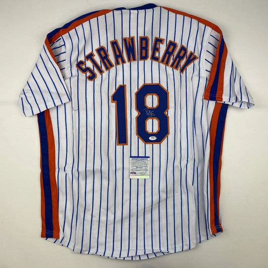 Autographed Darryl Strawberry New York Pinstripe Baseball Jersey PSA/DNA COA | Hall of Fame Sports Memorabilia | vintageantiquesgifts.com