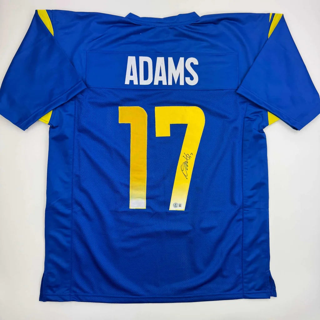 Autographed Davante Admas Los Angeles LA Blue Football Jersey Beckett BAS COA | Hall of Fame Sports Memorabilia | vintageantiquesgifts.com