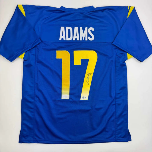 Autographed Davante Admas Los Angeles LA Blue Football Jersey Beckett BAS COA | Hall of Fame Sports Memorabilia | vintageantiquesgifts.com