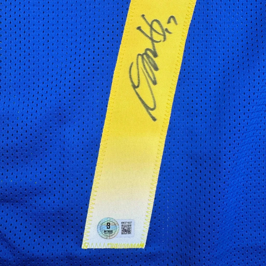 Autographed Davante Admas Los Angeles LA Blue Football Jersey Beckett BAS COA | Authenticated Signed Sports Jersey | vintageantiquesgifts.com
