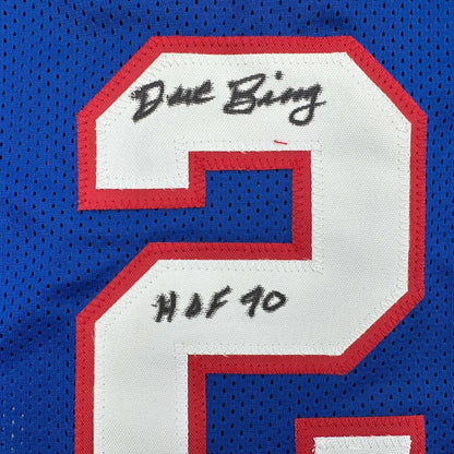 Autographed blue custom jersey from a professional sports league collectible