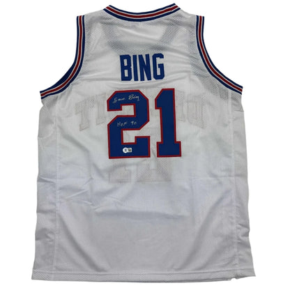 Autographed Dave Bing HOF 90 Detroit White Basketball Jersey Beckett BAS COA | Hall of Fame Sports Memorabilia | vintageantiquesgifts.com