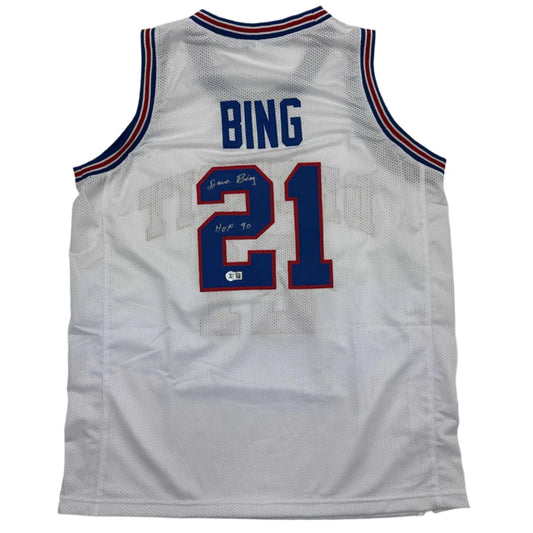 Autographed Dave Bing HOF 90 Detroit White Basketball Jersey Beckett BAS COA | Hall of Fame Sports Memorabilia | vintageantiquesgifts.com