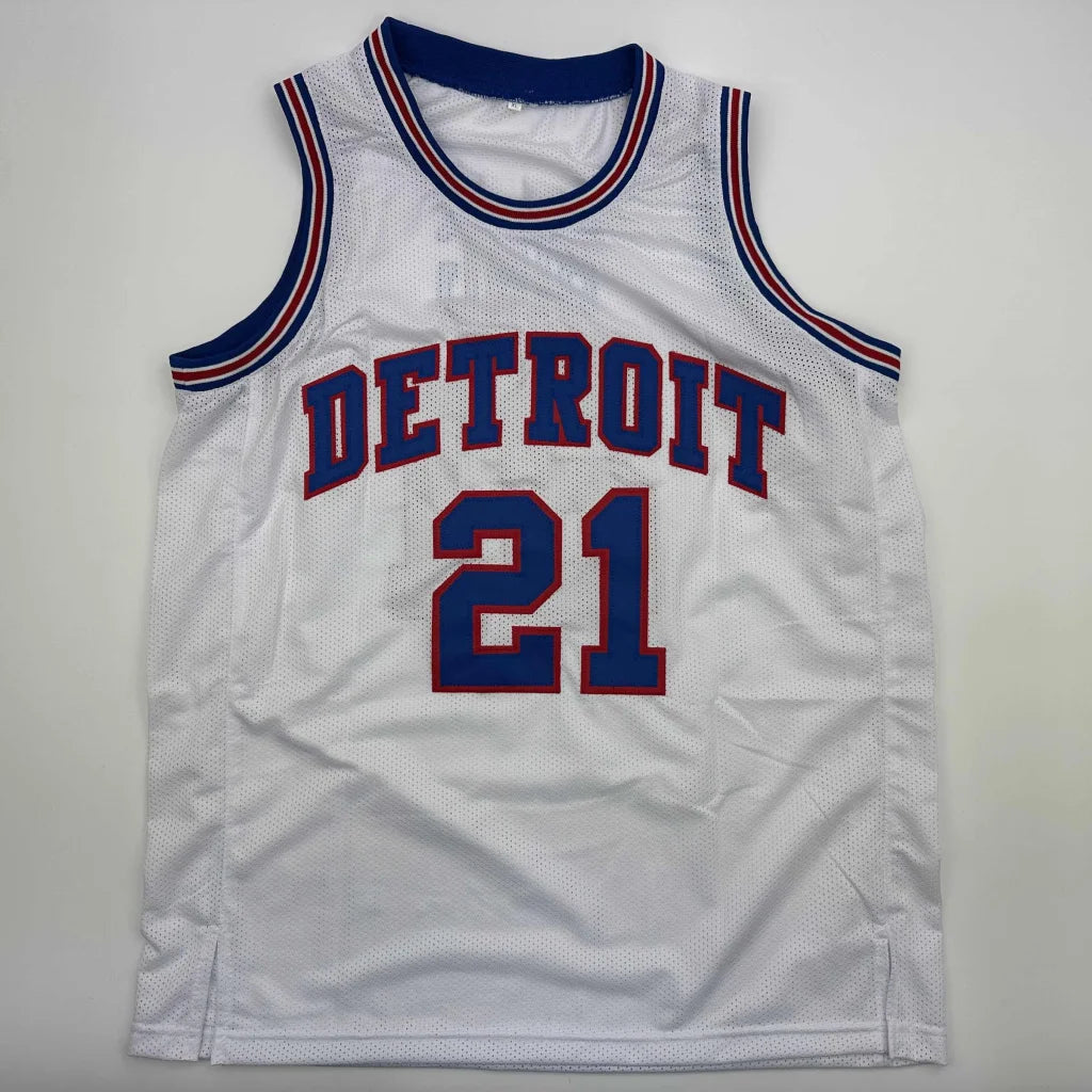 Autographed Dave Bing HOF 90 Detroit White Basketball Jersey Beckett BAS COA | Authenticated Signed Sports Jersey | vintageantiquesgifts.com