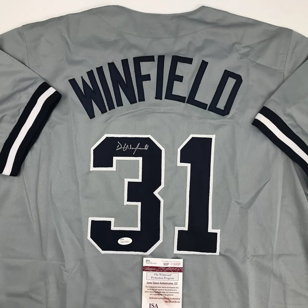 Autographed Dave Winfield New York Grey Baseball Jersey JSA COA | Certified Authentic Signed Memorabilia | vintageantiquesgifts.com