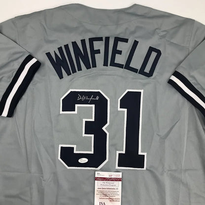 Autographed Dave Winfield New York Grey Baseball Jersey JSA COA | Certified Authentic Signed Memorabilia | vintageantiquesgifts.com