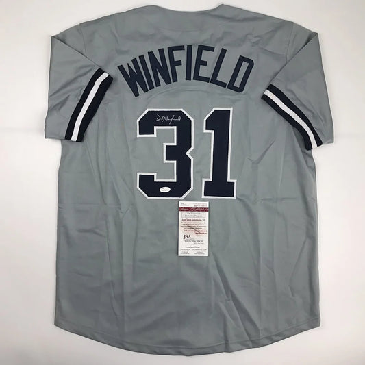 Autographed Dave Winfield New York Grey Baseball Jersey JSA COA | Hall of Fame Sports Memorabilia | vintageantiquesgifts.com