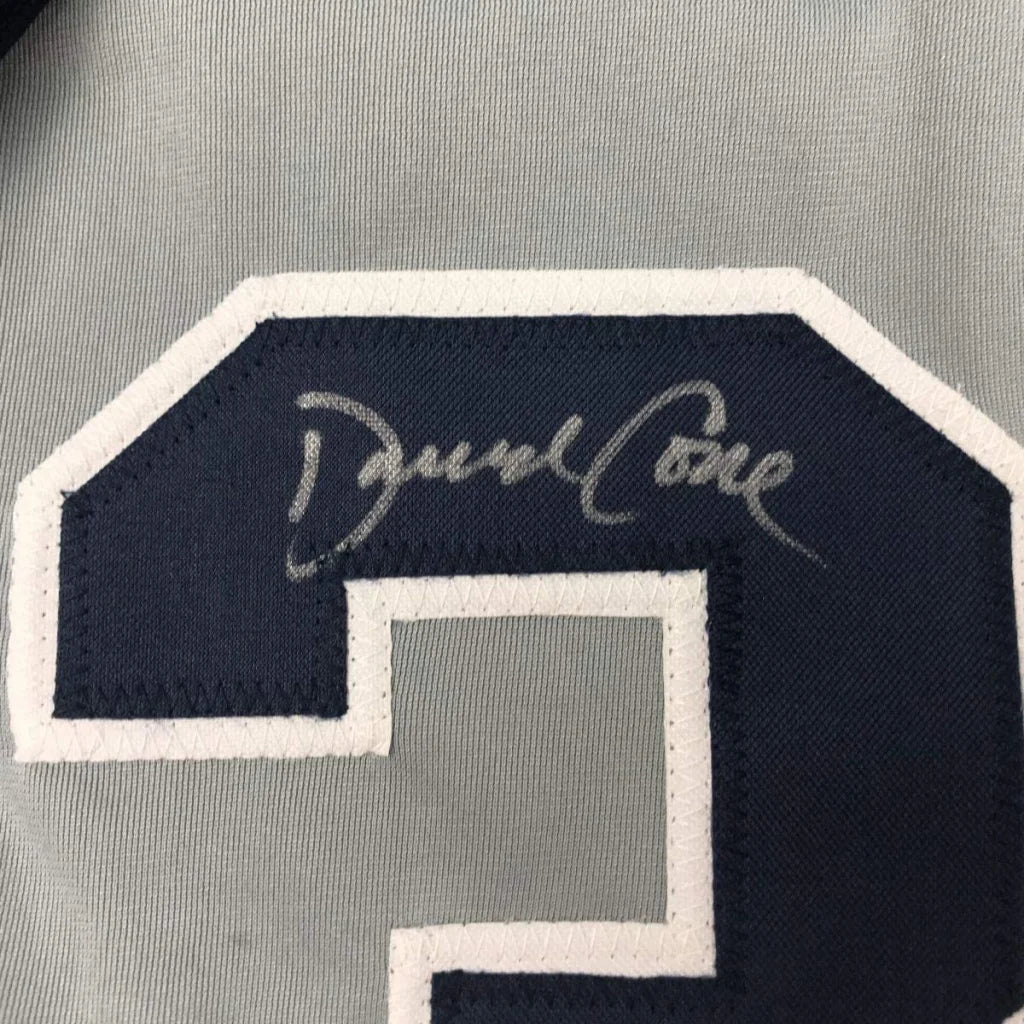 Navy blue white embroidered Darnell Cone signed number 6 patch on custom New York Yankees jersey