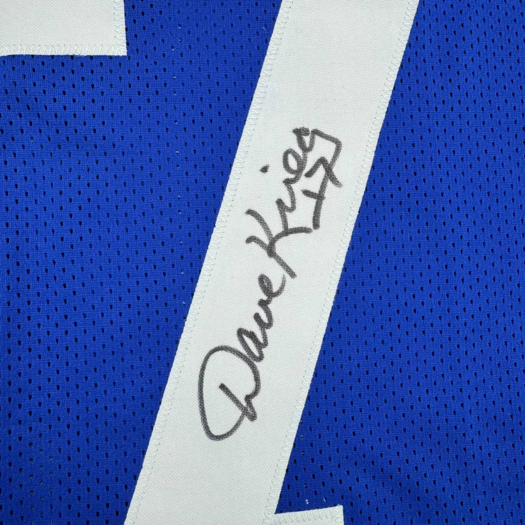 Autographed blue custom jersey with Dave Krieg 17 for professional sports memorabilia