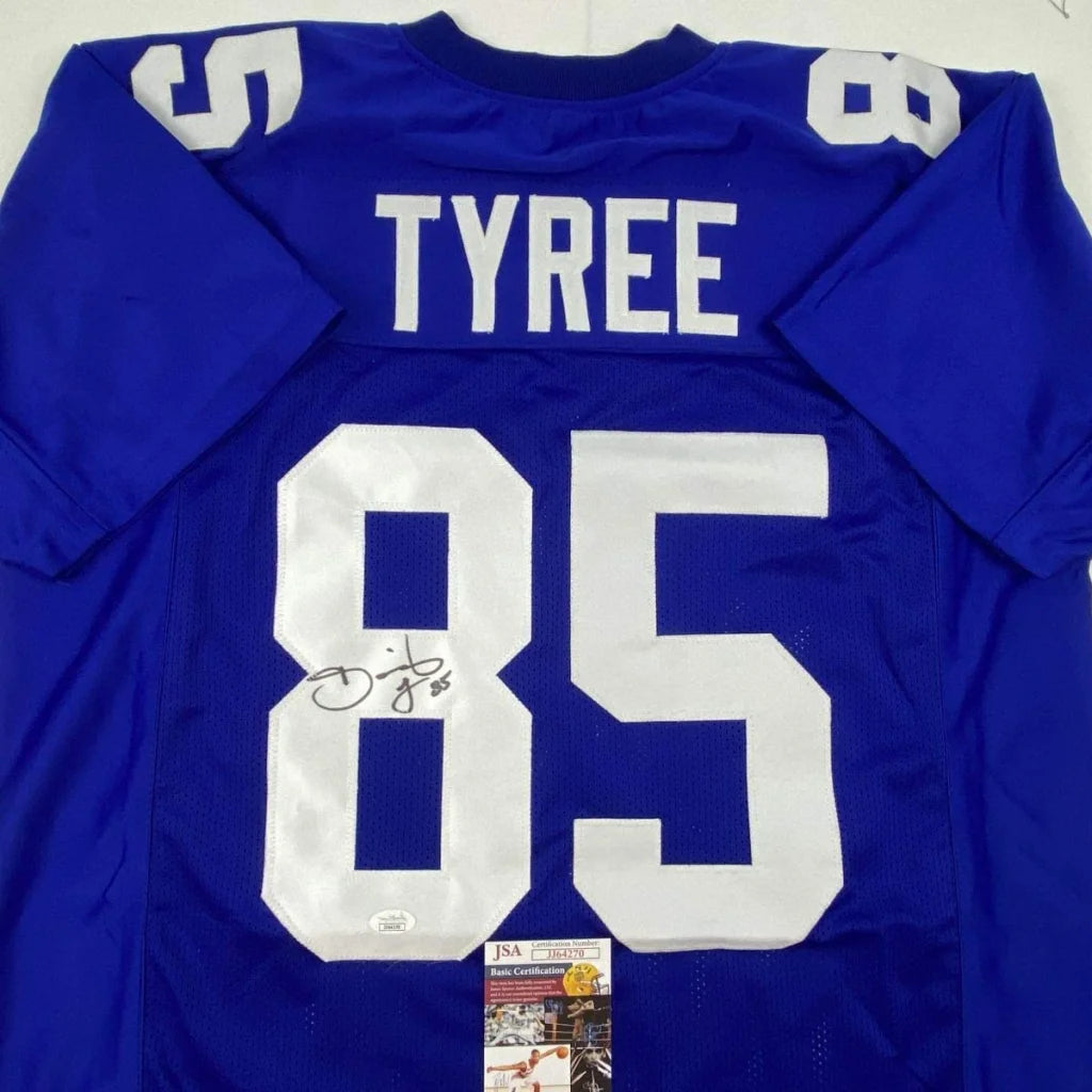 Autographed David Tyree New York Giants blue custom jersey with number 85