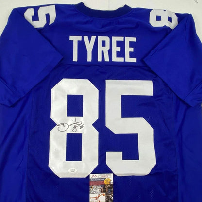 Autographed David Tyree New York Giants blue custom jersey with number 85