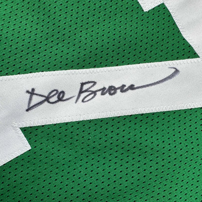 Green athletic jersey with white stripe from Jaylen Brown custom sports league collectible